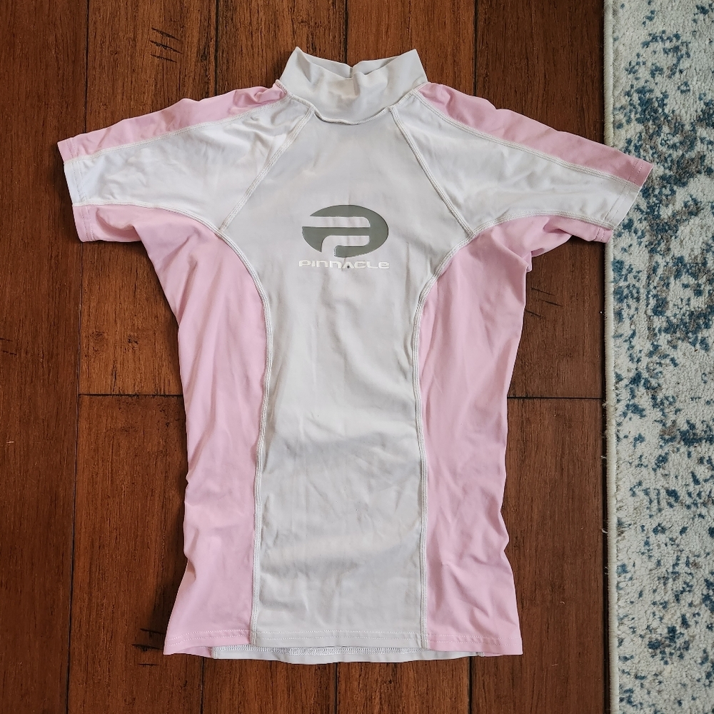 Pinnacle Size S Pink Silver Swim Rashguard